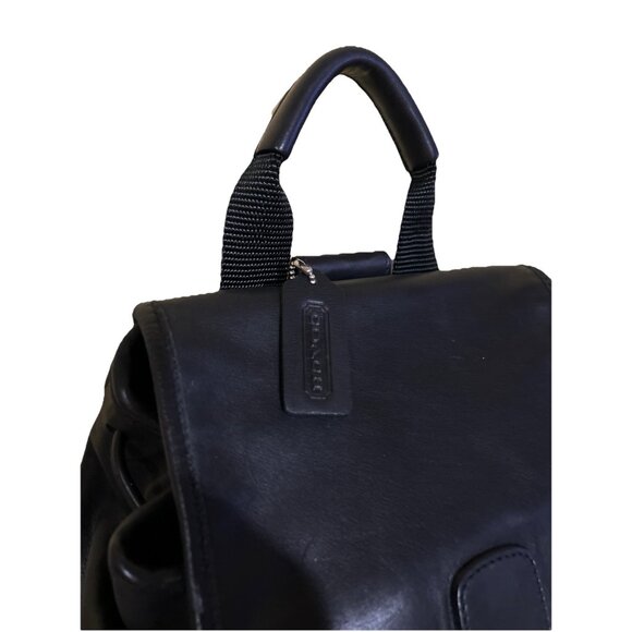 Y2K Coach 0529 Black Leather Extra Large Padded Straps 90s Backpack Vtg Rucksack - Picture 9 of 16